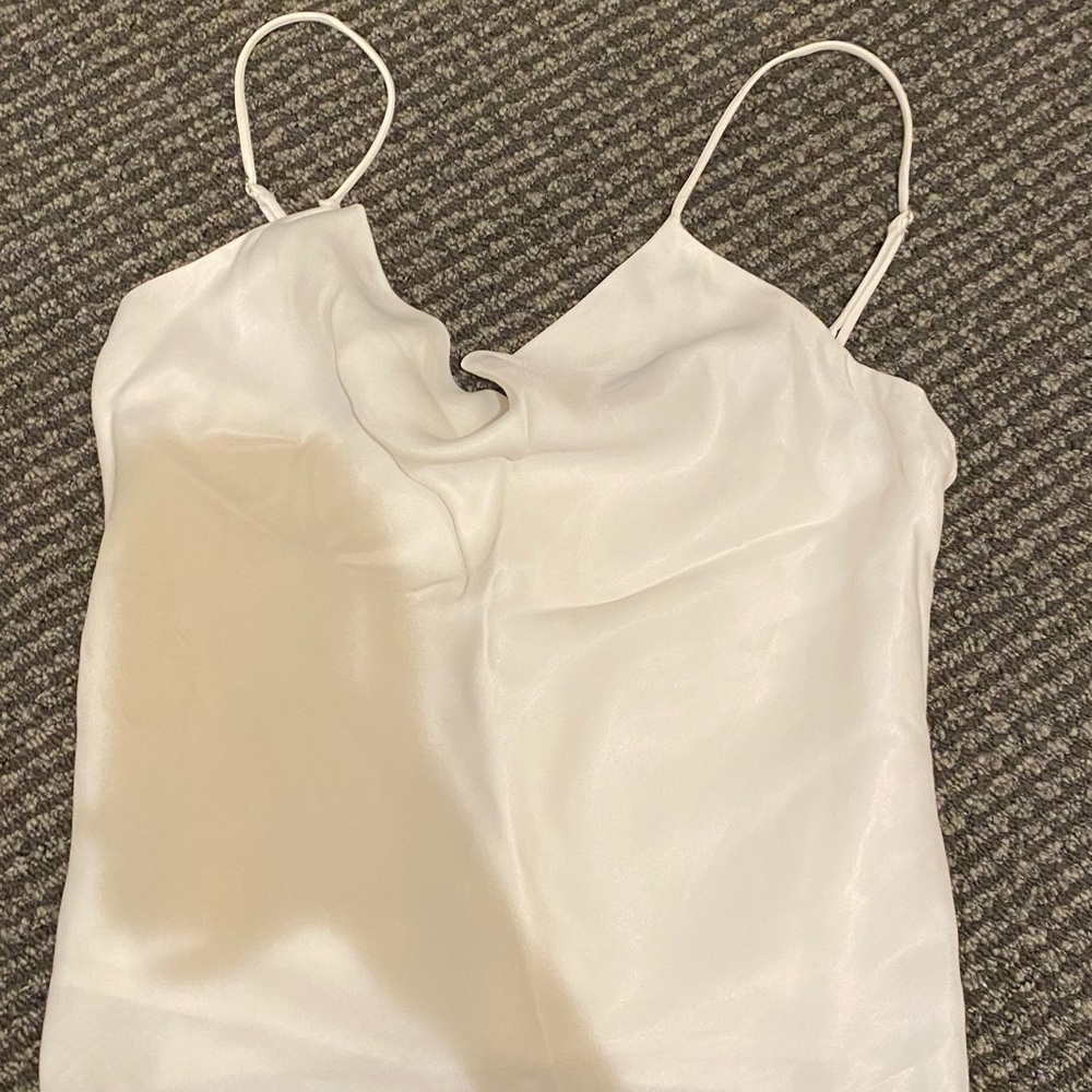white Zara Cowl Neck Tank